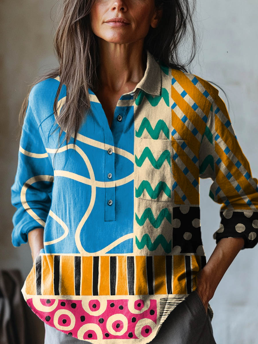 Nicoletta – Linen Patterned Shirt