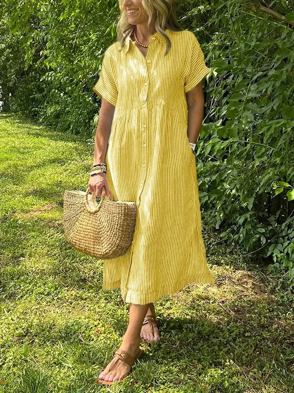 Bríghdín | Striped Shirt Maxi Dress