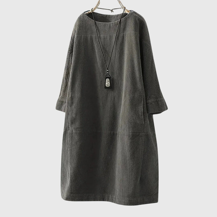 Clara | Relaxed Corduroy Midi Dress