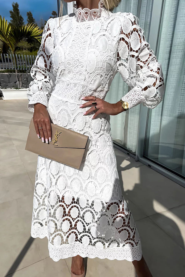 Banbha | Romantic Lace Midi Dress
