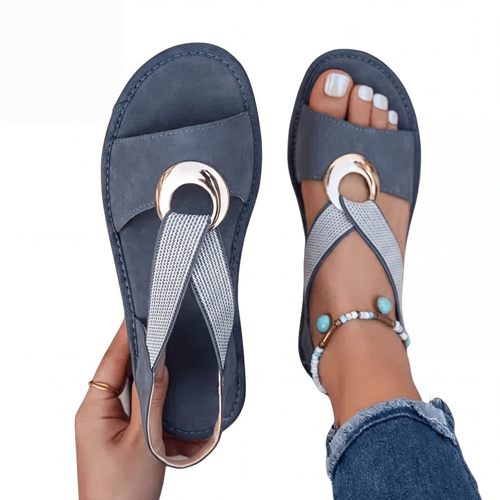 Skylar | Flat Sandals With Metal Buckle