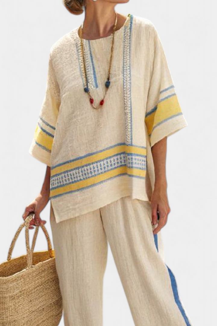 Marcella - yellow and linen pants