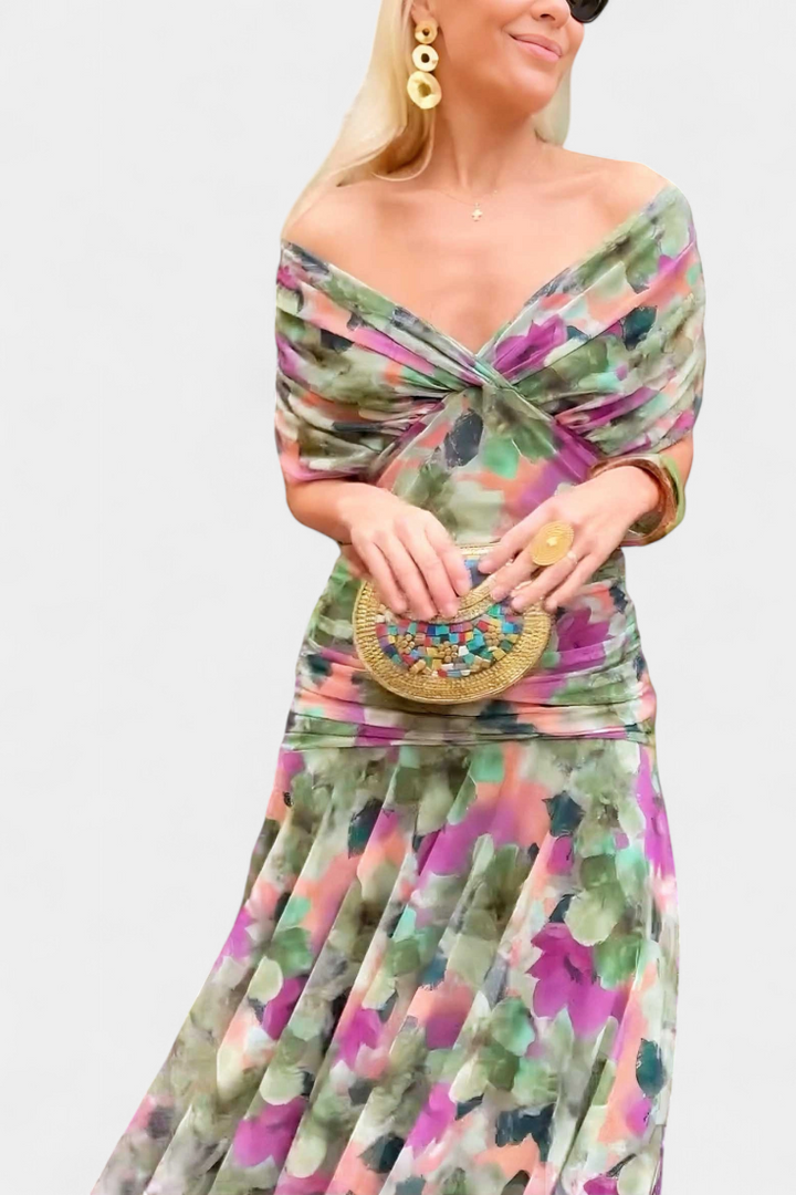 Gormfhlaith | Floral V-Neck Maxi Dress