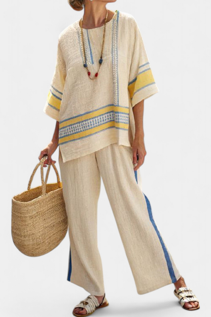 Marcella - yellow and linen pants