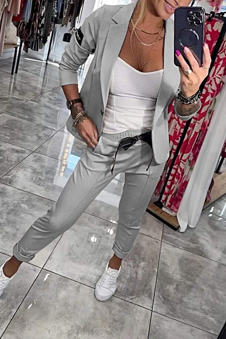 Fenna | Relaxed Solid Color Two-Piece Set for Women