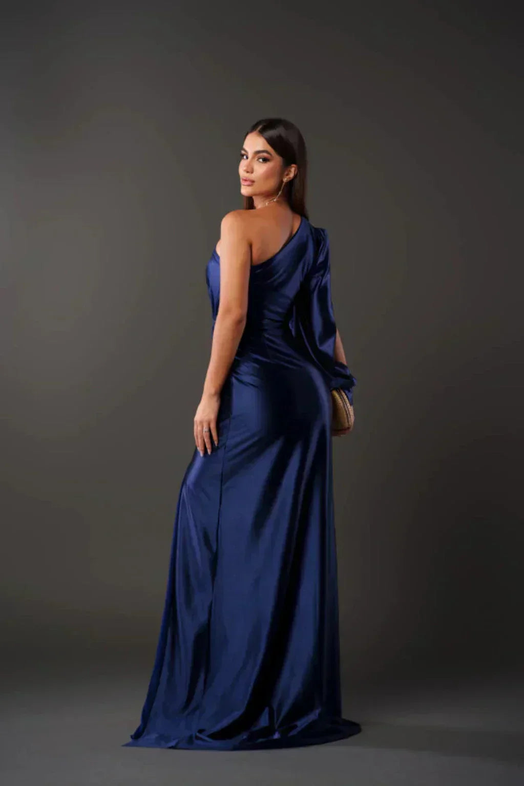 Estella - One-Sleeve Elegant Wedding Guest Maxi Dress