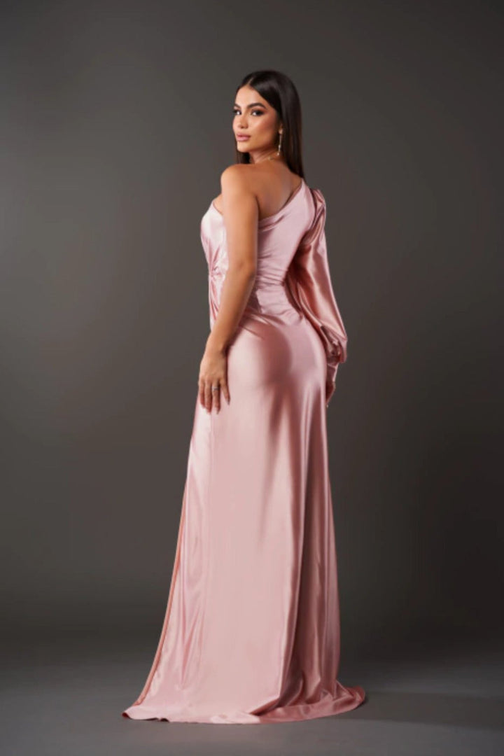 Estella - One-Sleeve Elegant Wedding Guest Maxi Dress