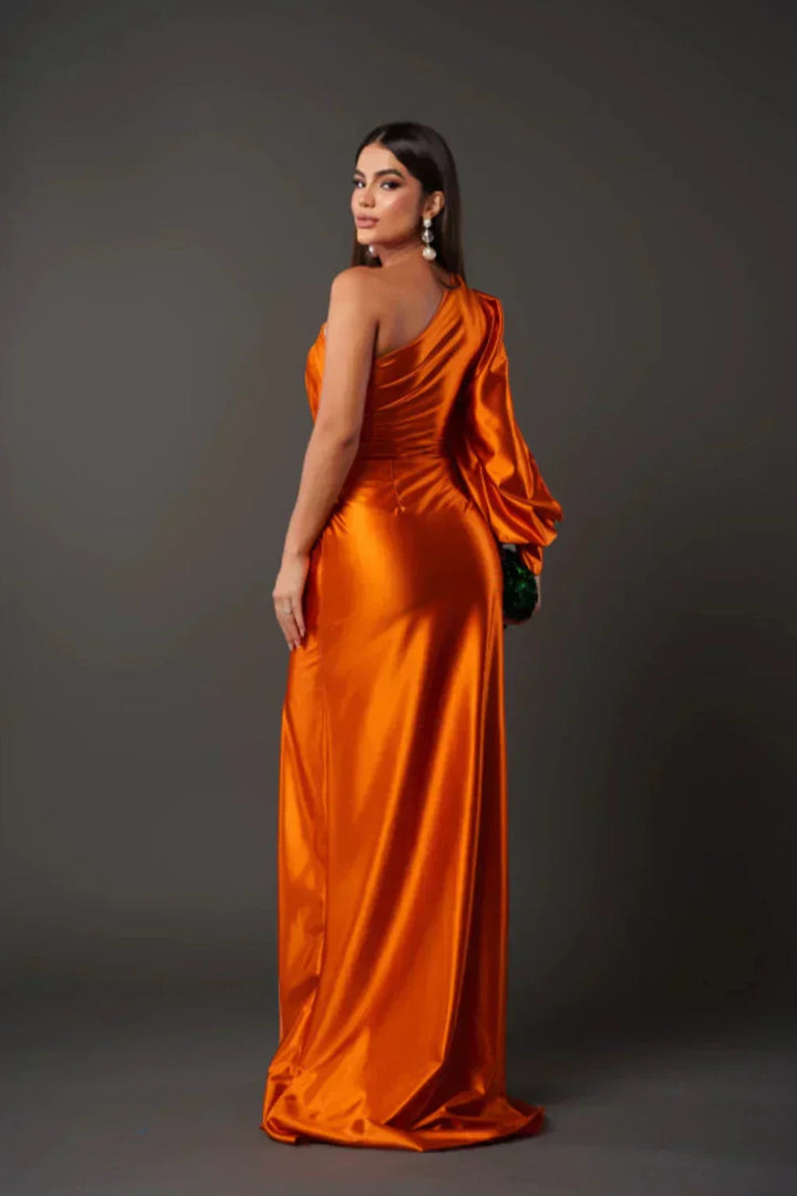 Estella - One-Sleeve Elegant Wedding Guest Maxi Dress