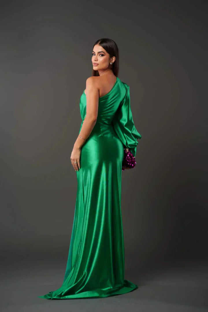 Estella - One-Sleeve Elegant Wedding Guest Maxi Dress