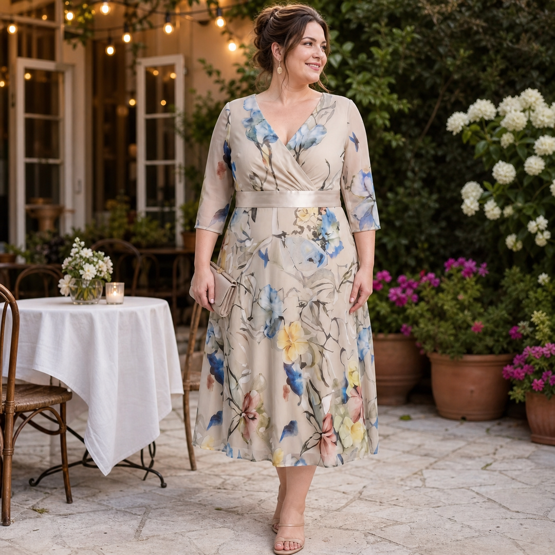 Lillian | Wrap-Style Flowing Maxi Dress