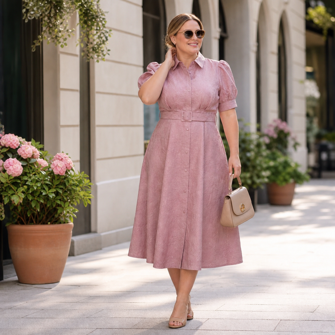 Rose | Printed Belted Maxi Dress