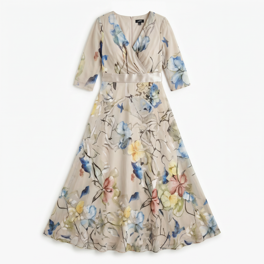 Lillian | Wrap-Style Flowing Maxi Dress