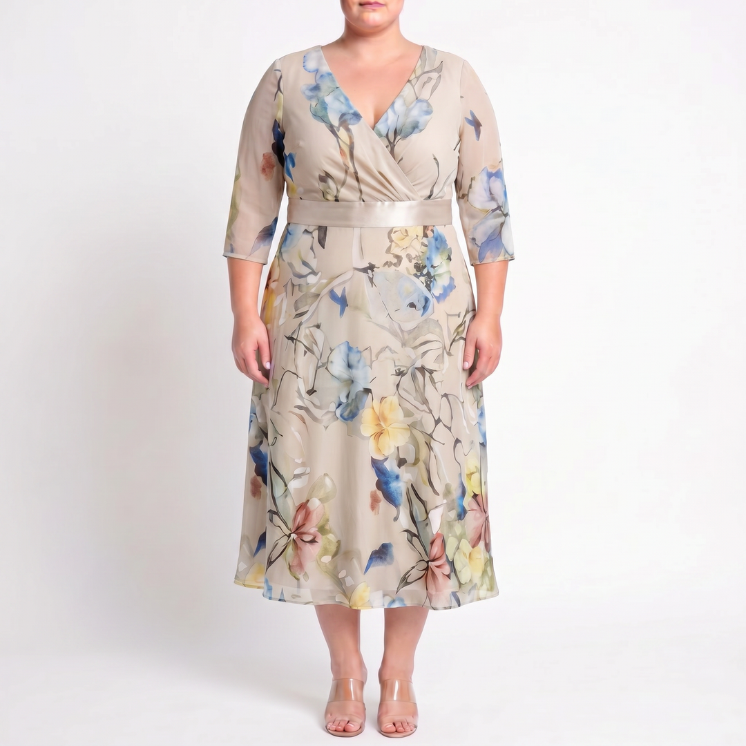 Lillian | Wrap-Style Flowing Maxi Dress