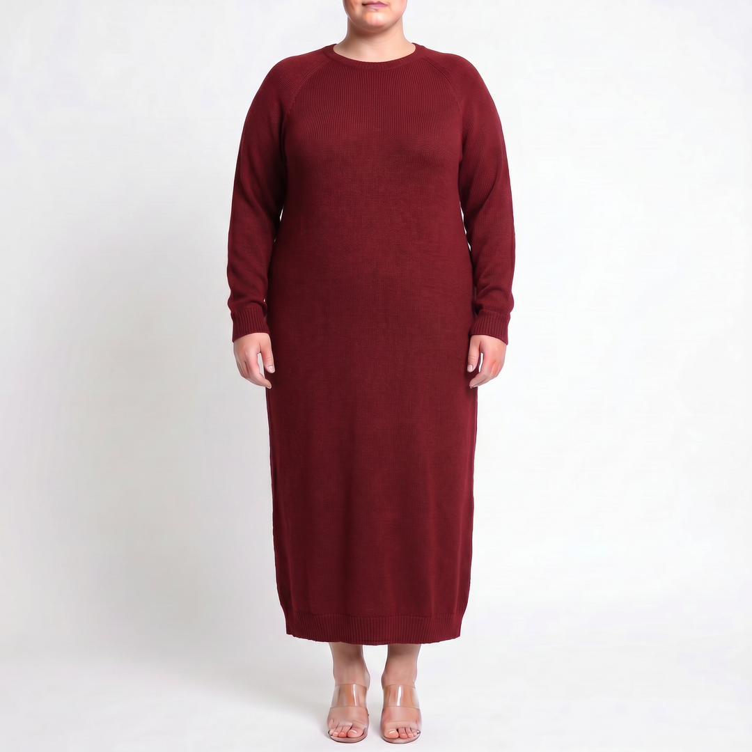 Mara Knitted Maxi Dress – Cozy Long Sleeve Oversized Dress