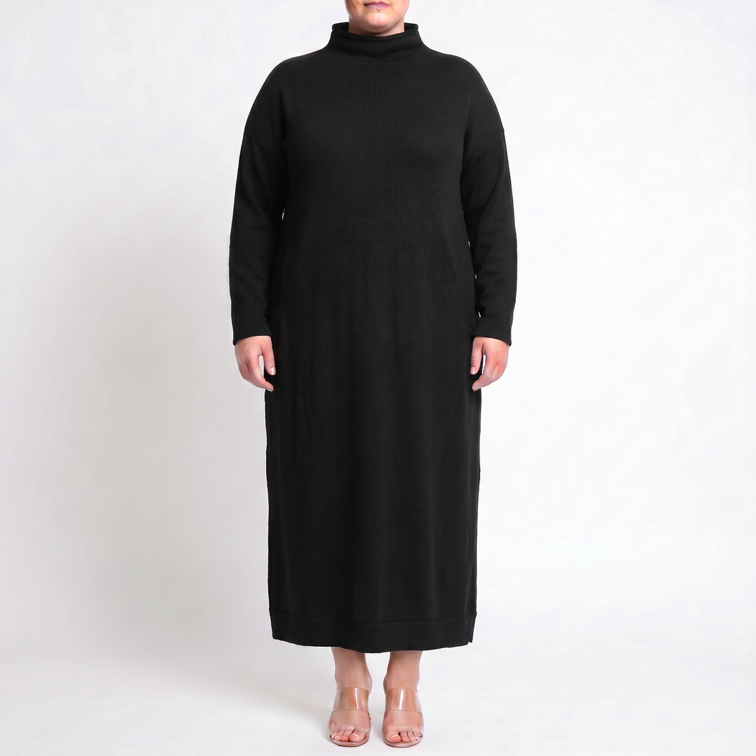 Mara Knitted Maxi Dress – Cozy Long Sleeve Oversized Dress