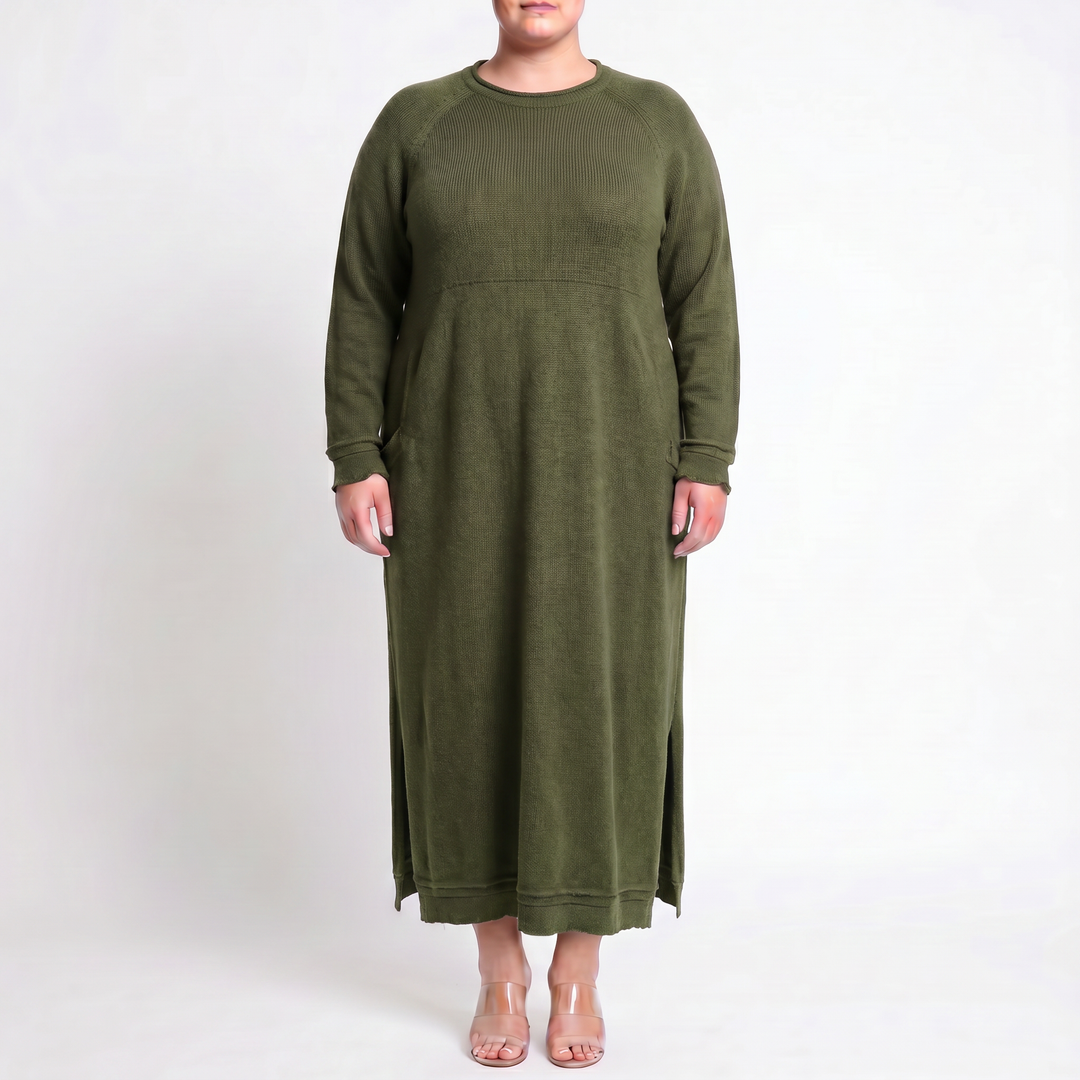 Mara Knitted Maxi Dress – Cozy Long Sleeve Oversized Dress
