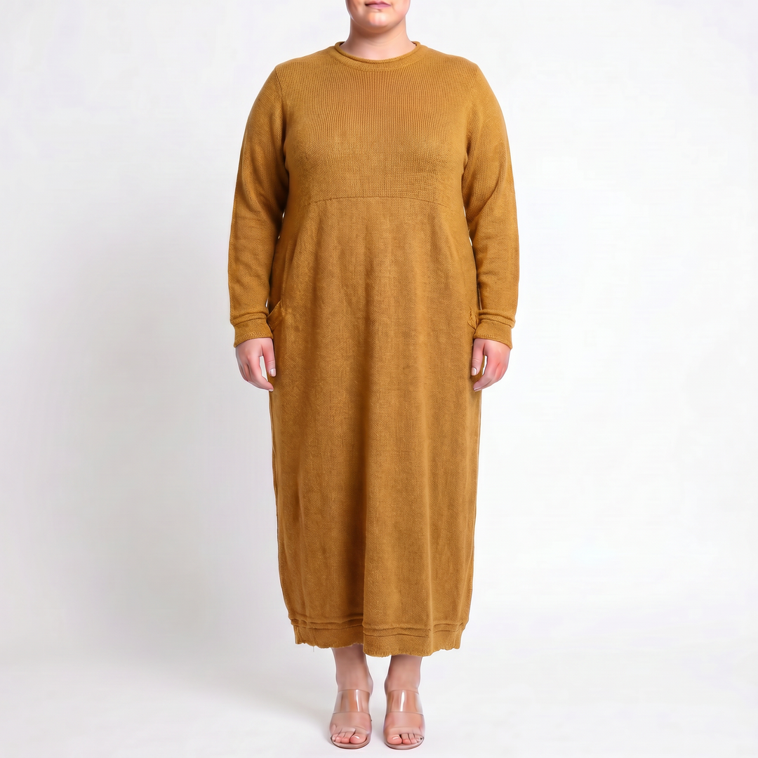 Mara Knitted Maxi Dress – Cozy Long Sleeve Oversized Dress