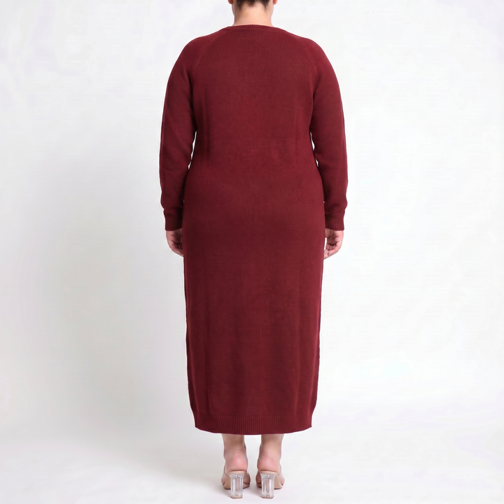 Mara Knitted Maxi Dress – Cozy Long Sleeve Oversized Dress
