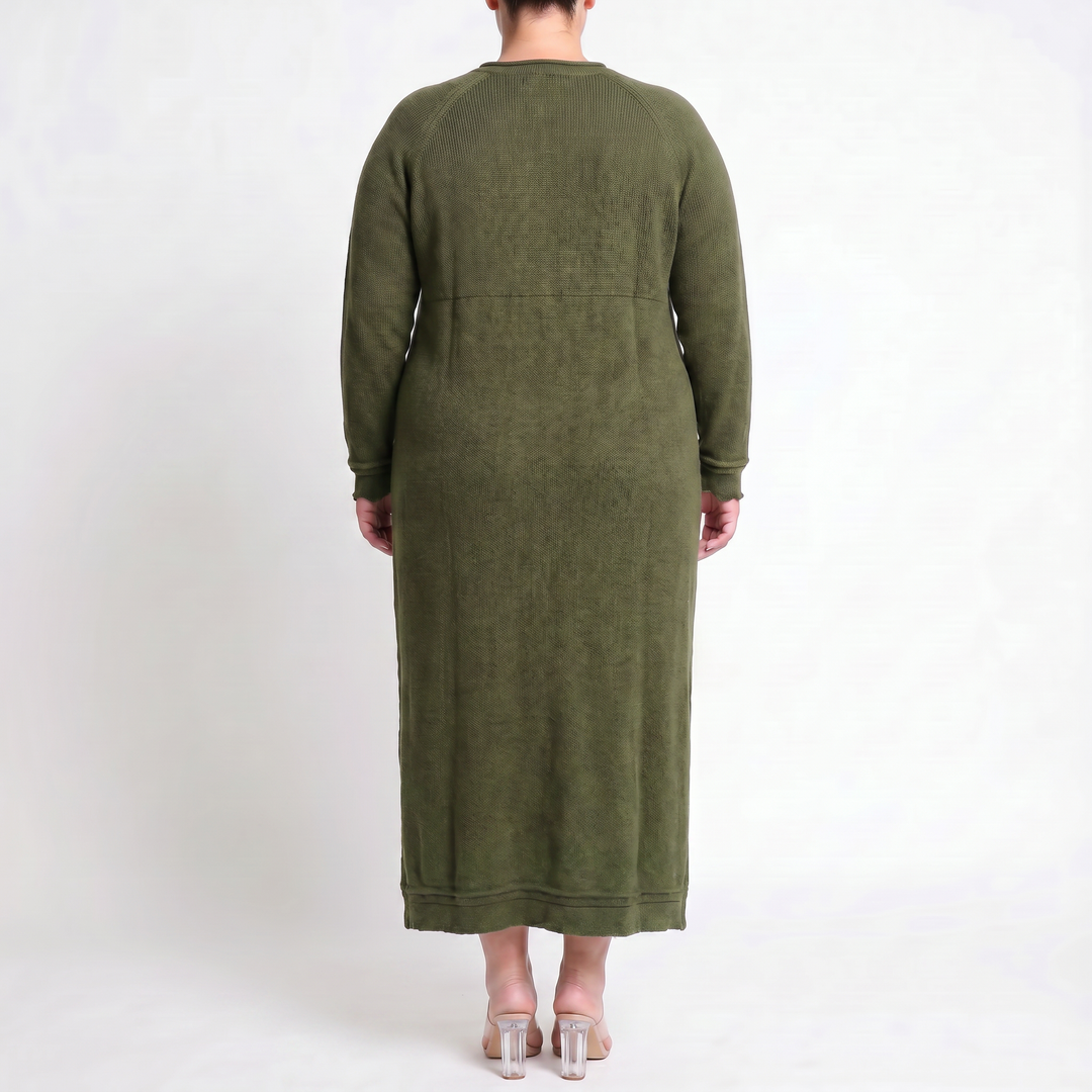 Mara Knitted Maxi Dress – Cozy Long Sleeve Oversized Dress