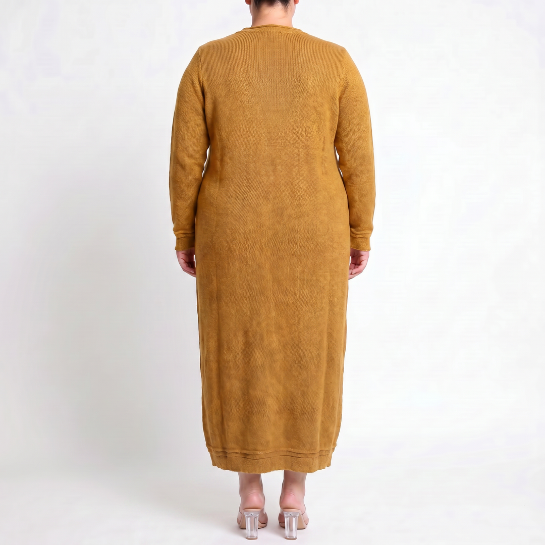 Mara Knitted Maxi Dress – Cozy Long Sleeve Oversized Dress