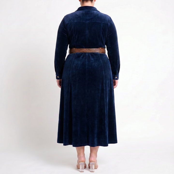 Milana | Long Suede Dress with Slit