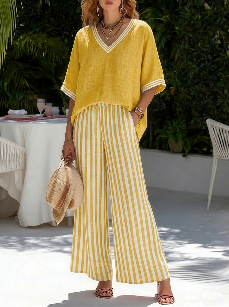 Savannah | Striped Linen Set
