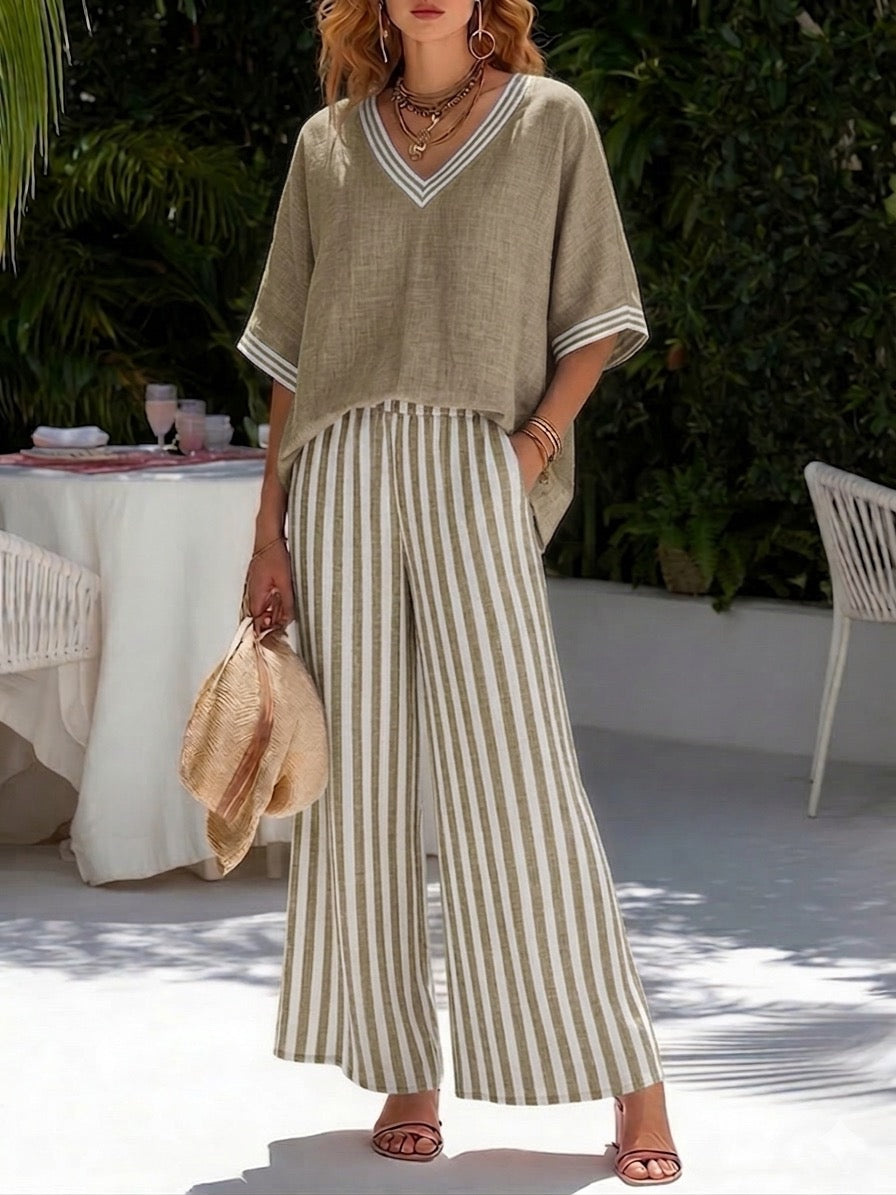 Savannah | Striped Linen Set