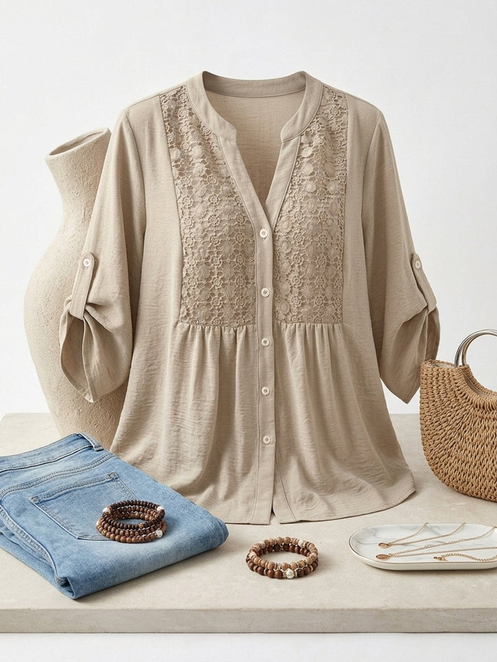 Isla | V-Neck Button-Front Blouse