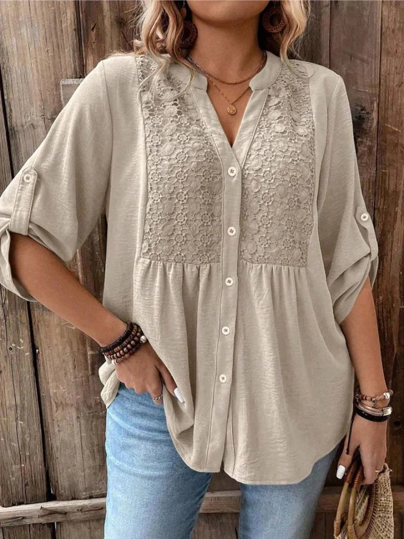 Isla | V-Neck Button-Front Blouse