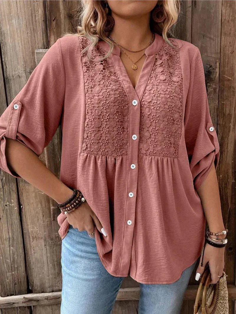 Isla | V-Neck Button-Front Blouse