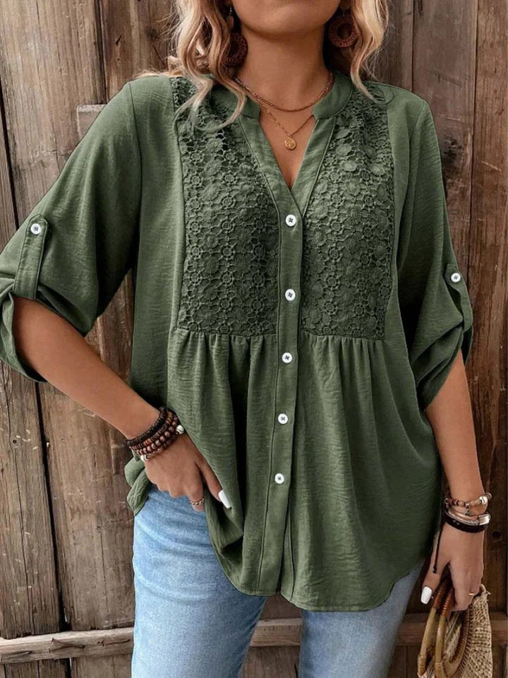 Isla | V-Neck Button-Front Blouse