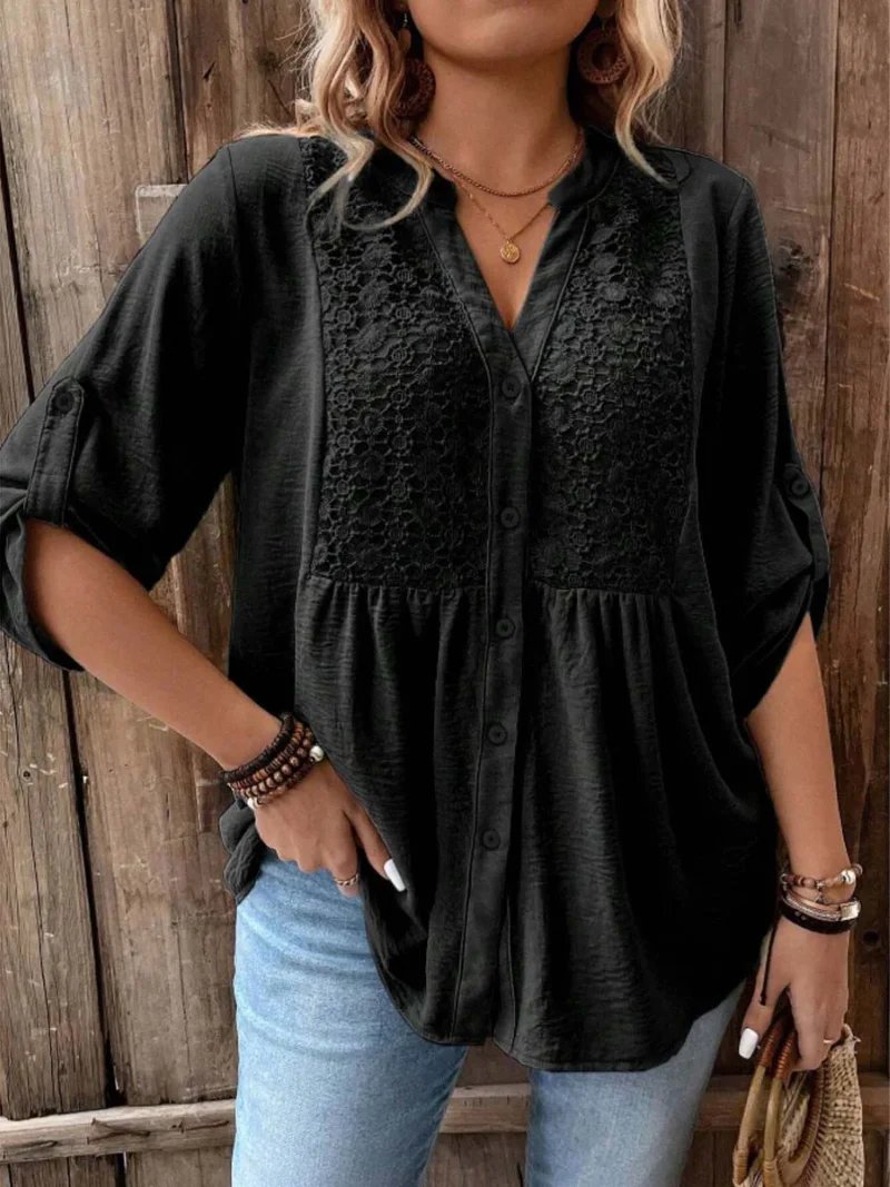Isla | V-Neck Button-Front Blouse