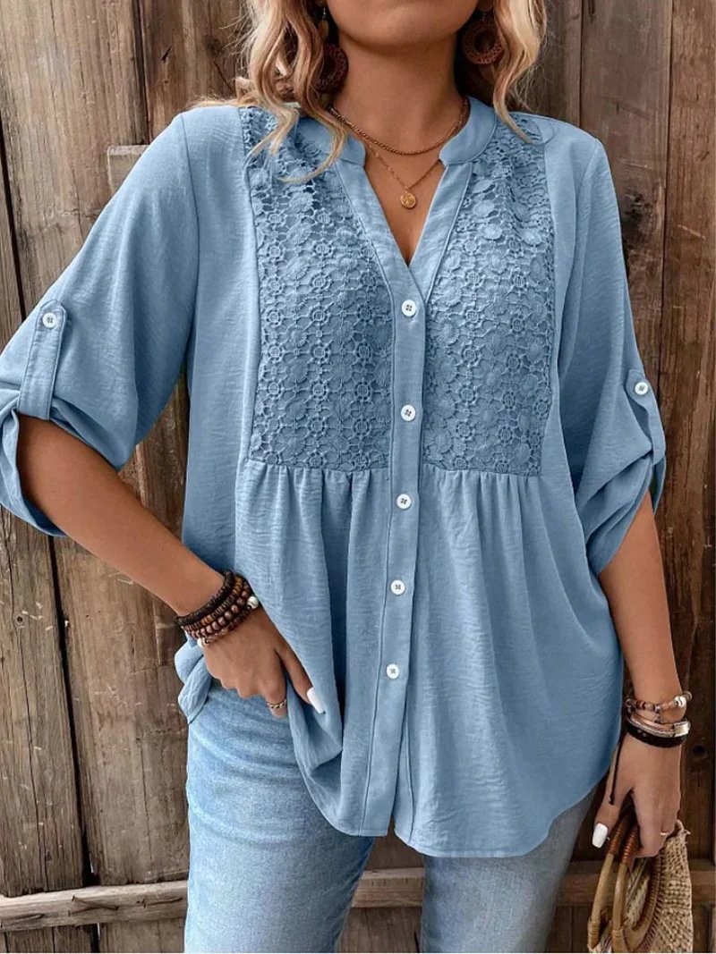 Isla | V-Neck Button-Front Blouse