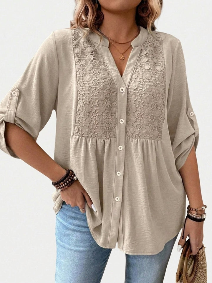Isla | V-Neck Button-Front Blouse
