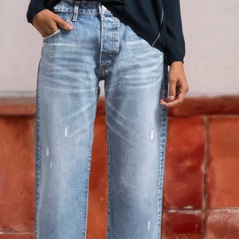 Clara™ | Retro Cropped Straight Jeans