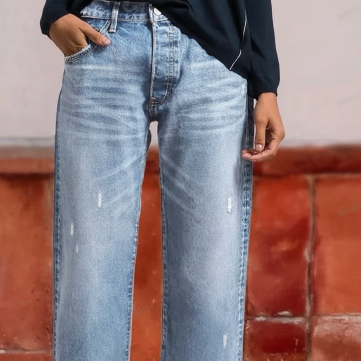 Clara™ | Retro Cropped Straight Jeans