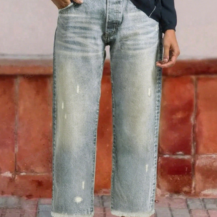 Clara™ | Retro Cropped Straight Jeans